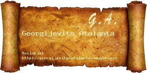 Georgijevits Atalanta névjegykártya